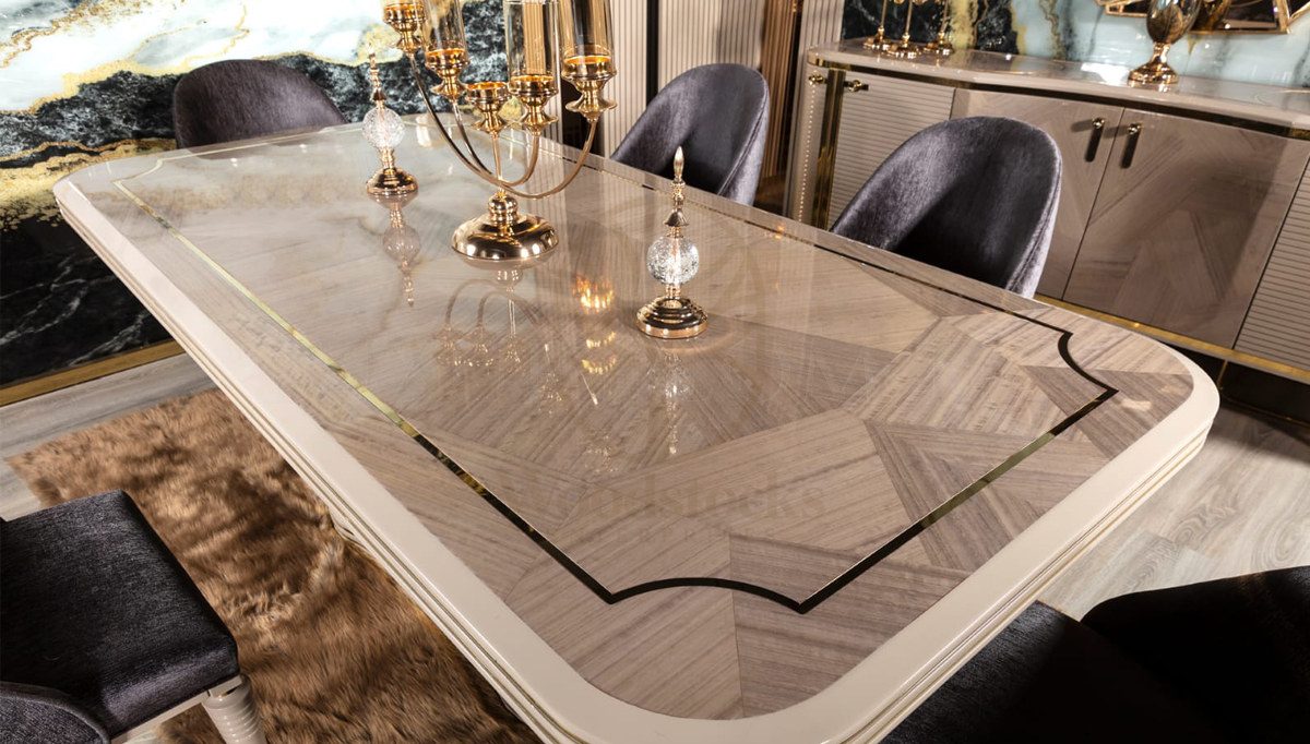 Luxury Melodika Handcrafted Teak Dining Table Set, Saharanpur, view 5
