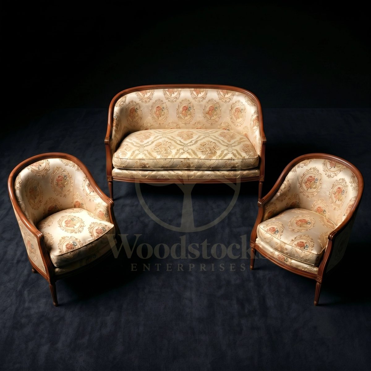 Royal Teak Marais Louis XVI Canapé & Bergère Garniture, Saharanpur, Sofa Set