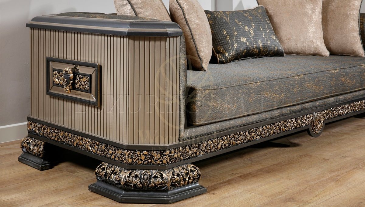 Royal Levis Hand Carved Teak Sofa Set, Saharanpur, view 5