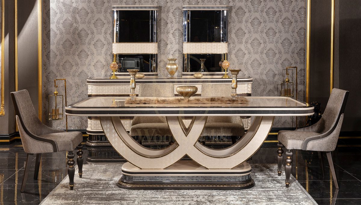 Luxury Elisyum Handcrafted Teak Dining Table Set, Saharanpur, view 5