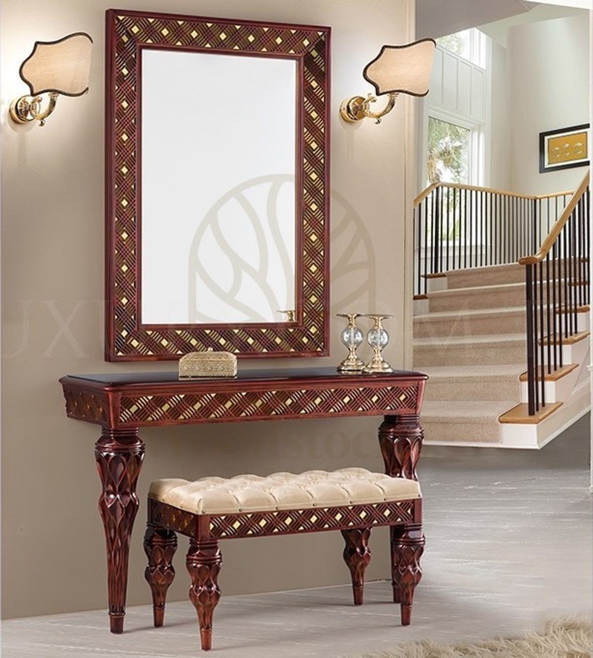 Royal Gunas Hand Carved Teak Dressing Table, Saharanpur, Dressing Table