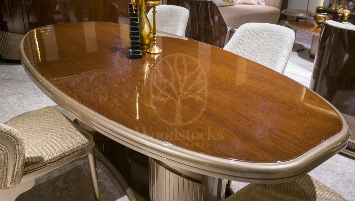 Luxury Solo Handcrafted Teak Dining Table Set, Saharanpur, view 5