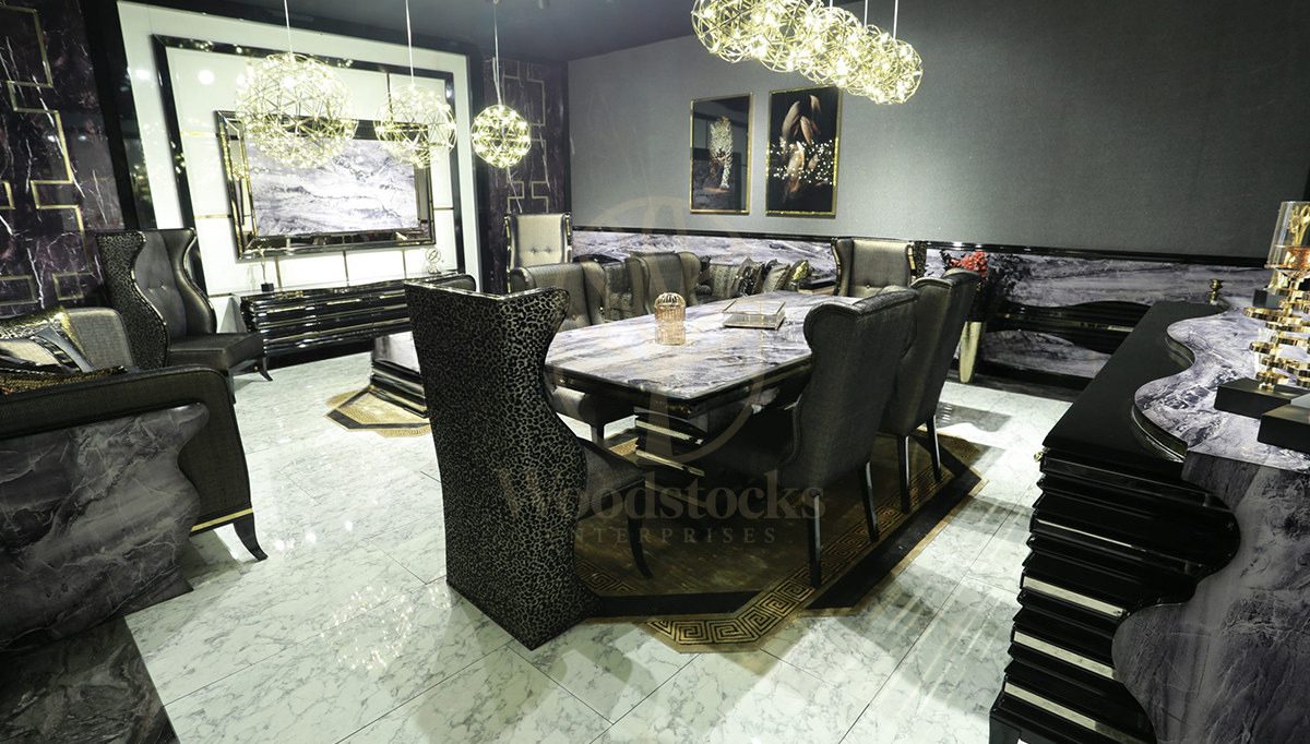Luxury Sacramento Handcrafted Teak Dining Table Set, Saharanpur, view 5