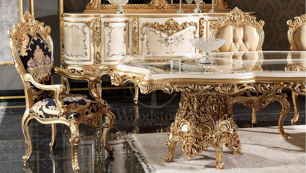 Royal Veliaht Hand Carved Teak Dining Table Set, Saharanpur, view 3