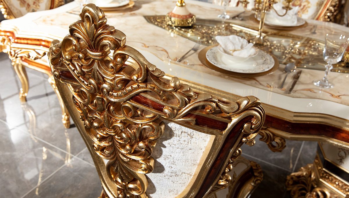 Royal Hurrem Hand Carved Teak Dining Table Set II, Saharanpur, view 6