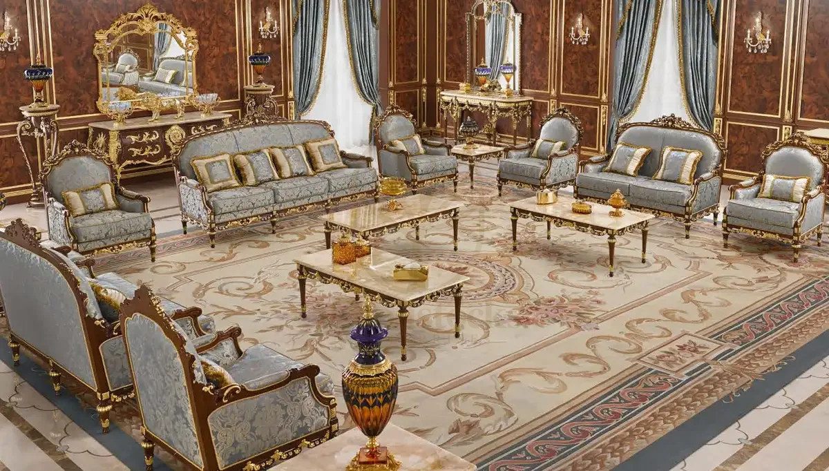 Royal Bae Majlis Hand Carved Teak Sofa Set, Saharanpur, view 3