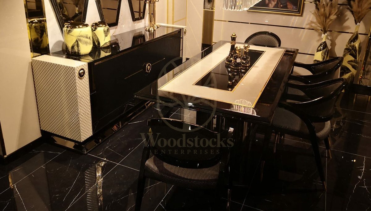 Luxury Matris Handcrafted Teak Dining Table Set, Saharanpur, view 9
