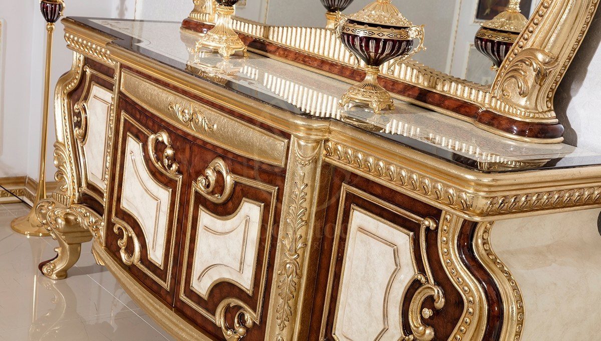Royal Nevora Hand Carved Teak Dining Table Set, Saharanpur, view 9