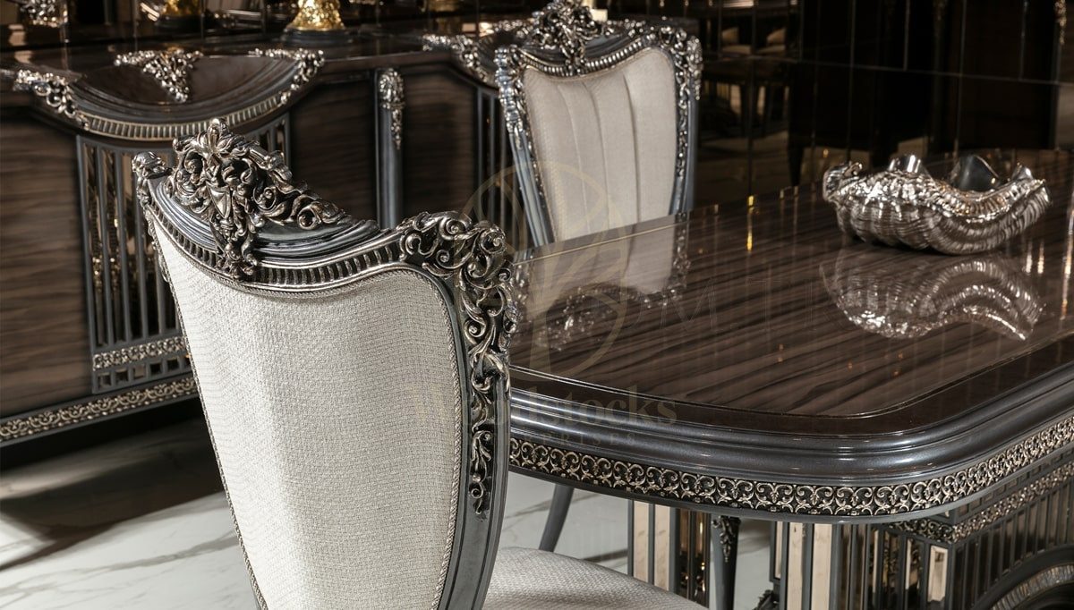 Royal Evander Hand Carved Teak Dining Table Set, Saharanpur, view 6