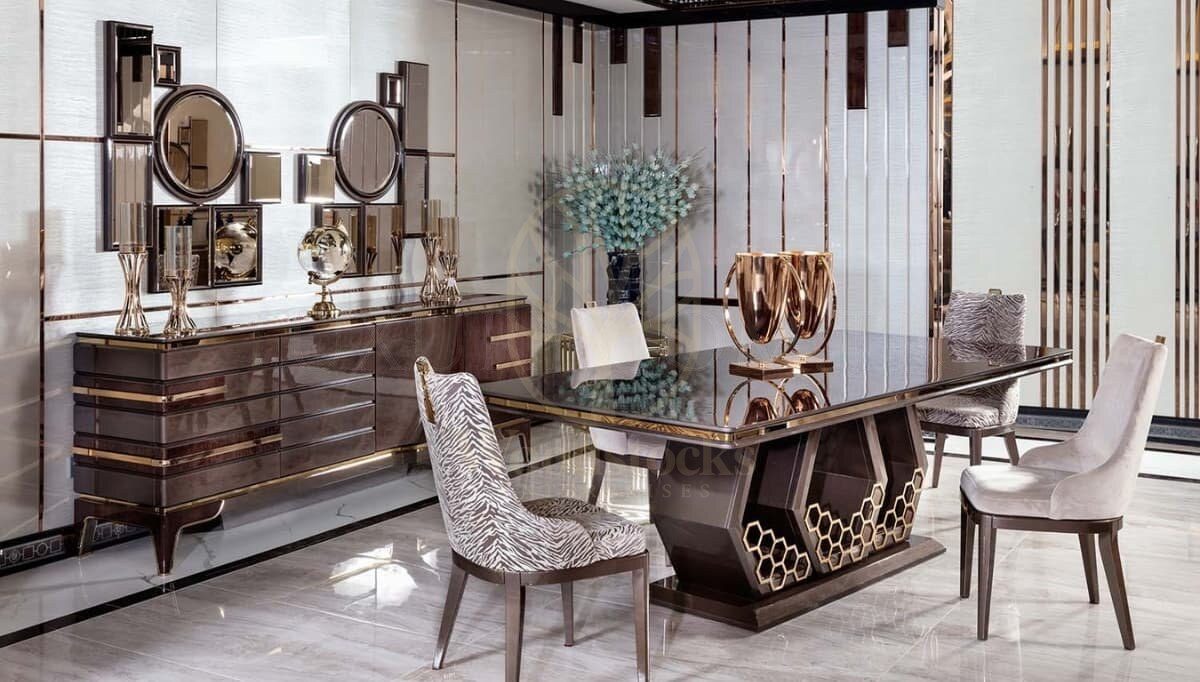 Luxury Aurenza Handcrafted Teak Dining Table Set, Saharanpur, Dining Table