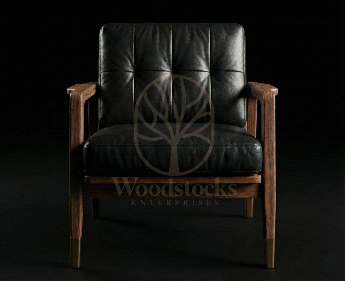 Luxury Teak Mid-Century Modernist Club Chair, Saharanpur, view 2