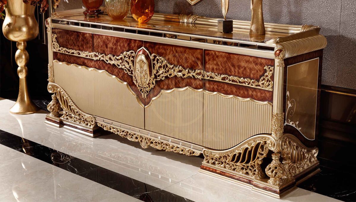 Royal Hamidiye Bronze Hand Carved Teak Dining Table Set, Saharanpur, view 9