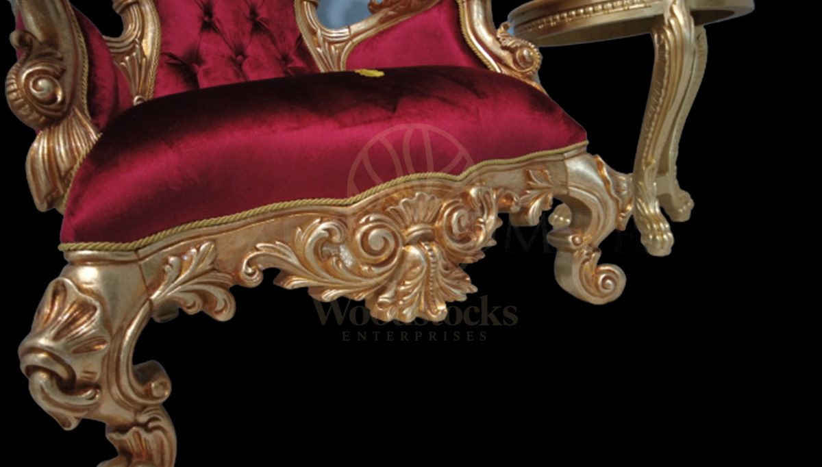 Royal Toledo Hand Carved Teak Armchair, Saharanpur, view 8