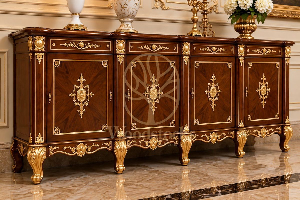 Maharaja Luxury Hand-Carved Teak TV Cabinet, view 3