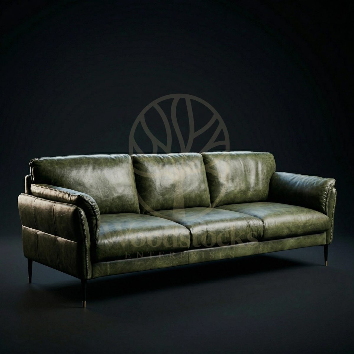Luxury Teak Belfort Leather Sofa, Saharanpur, view 2
