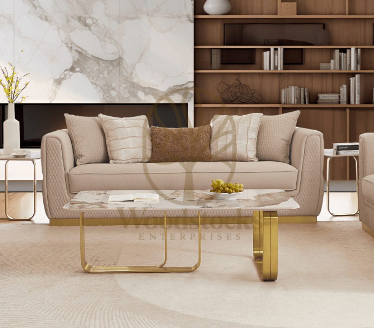 Teak Regal Gold Sofa Set, alternate view