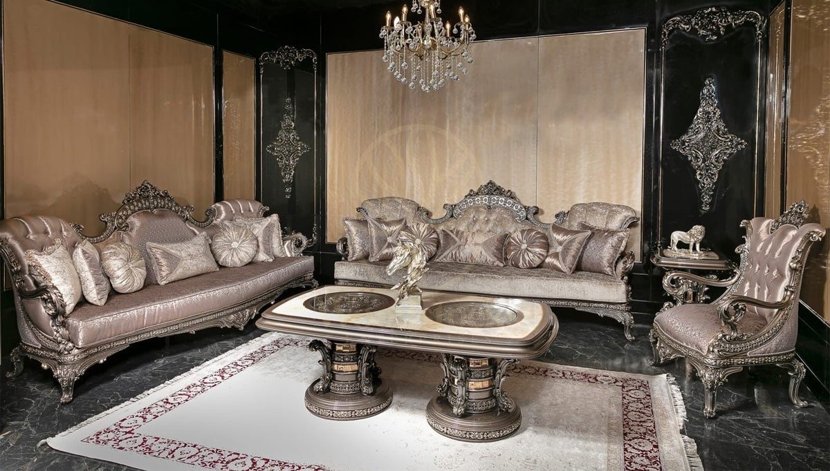Royal Mucevher Hand Carved Teak Sofa Set, Saharanpur, Sofa Set