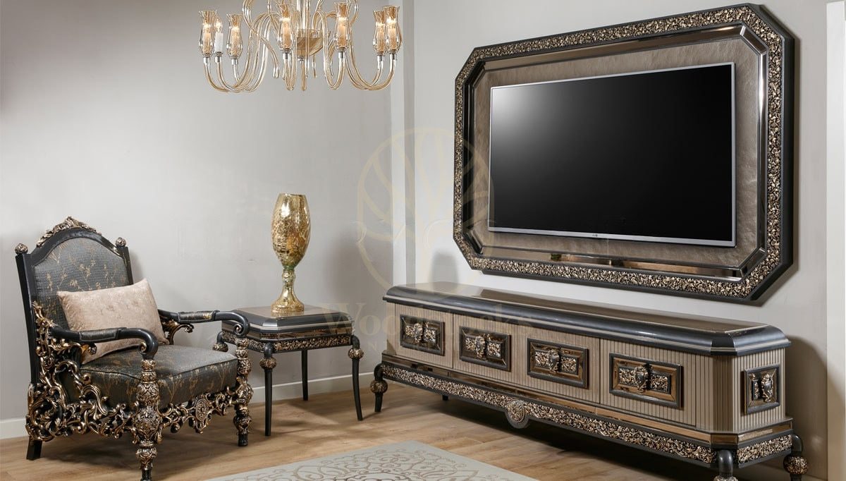 Royal Levis Hand Carved Teak TV Cabinet, Saharanpur, TV Cabinet