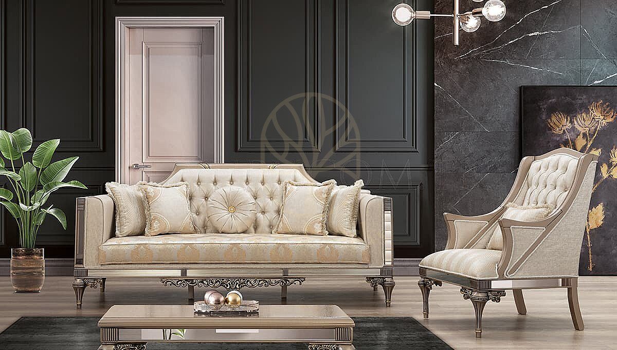 Luxury Cevano Cream Handcrafted Teak Sofa Set, Saharanpur, view 3