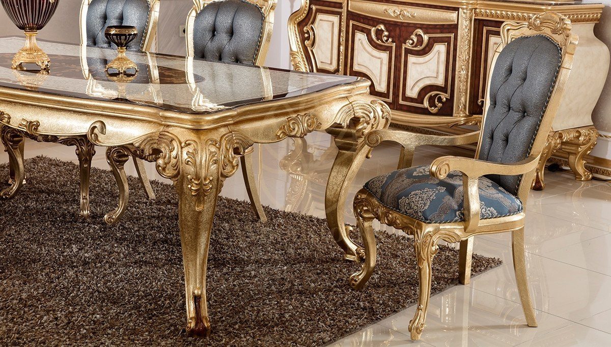 Royal Nevora Hand Carved Teak Dining Table Set, Saharanpur, view 4