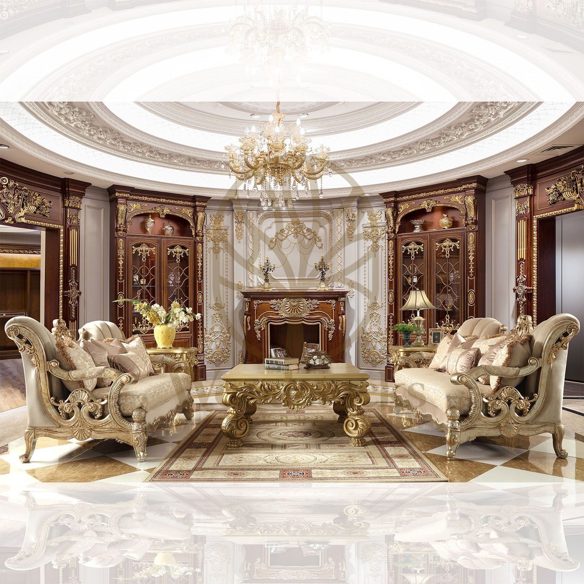 Teak Luxury Italian Handcarved Sofa Set, Sofa Set