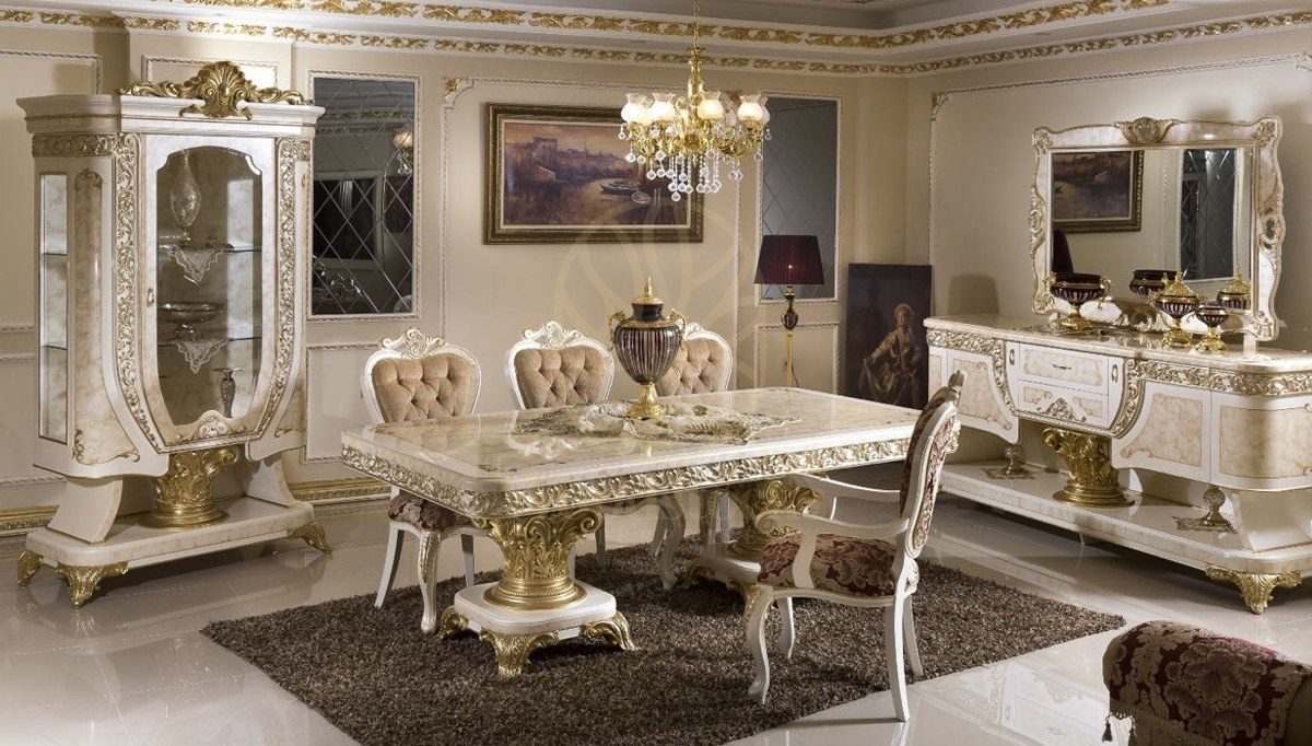 Royal Safir Hand Carved Teak Dining Table Set, Saharanpur, view 5