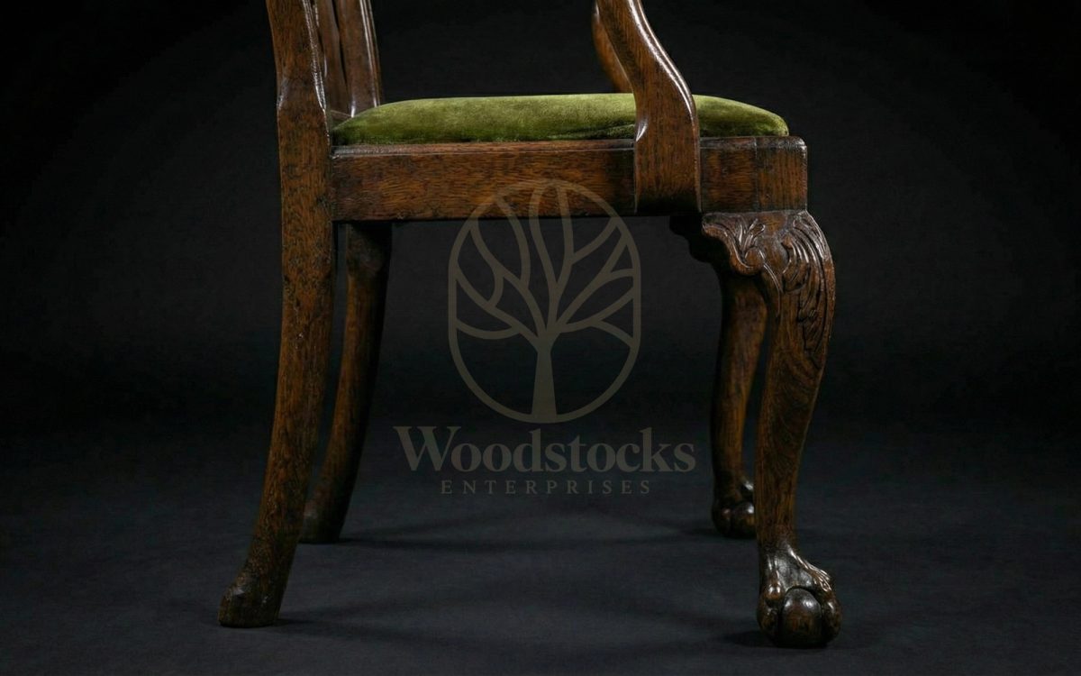 Hand Carved Teak Windsor Chippendale Ball and Claw Dining Suite, Saharanpur, view 9