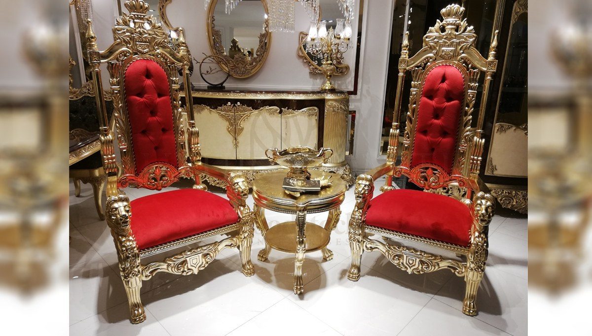 Royal Lion Hand Carved Teak Sofa Set, Saharanpur, Sofa Set