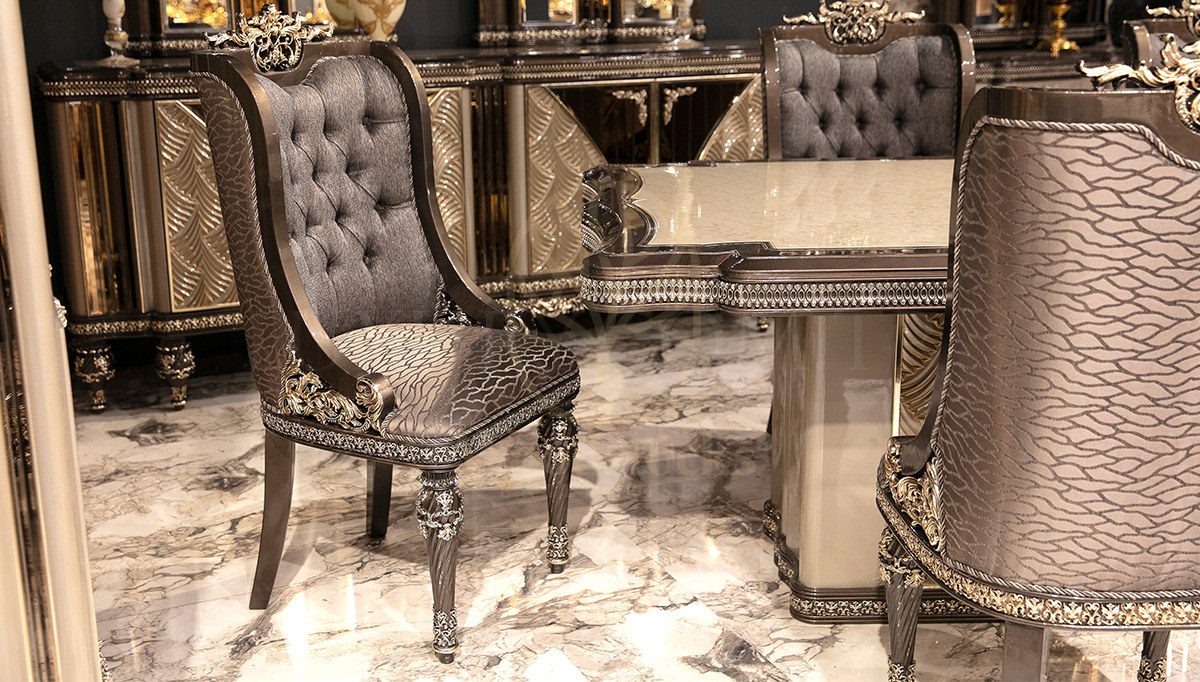 Royal Vanesa Hand Carved Teak Dining Table Set, Saharanpur, view 8