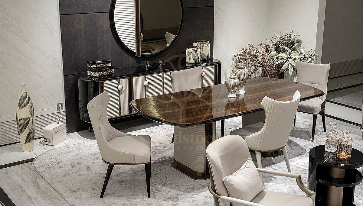 Luxury Nerion Handcrafted Teak Dining Table Set, Saharanpur, Dining Table