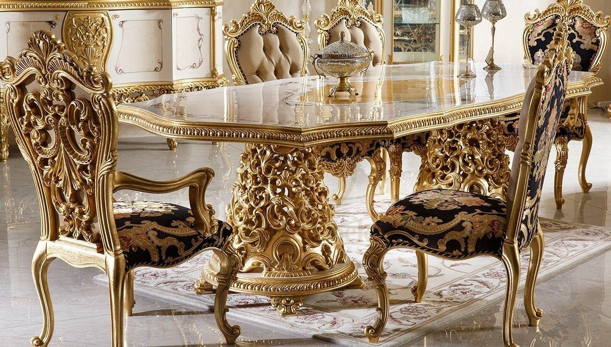 Royal Sehrazat Hand Carved Teak Dining Table Set, Saharanpur, view 3