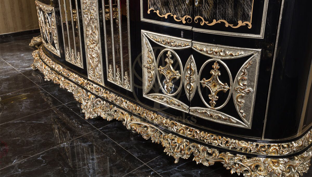 Royal Altay Black Hand Carved Teak King Size Bed, Saharanpur, view 8