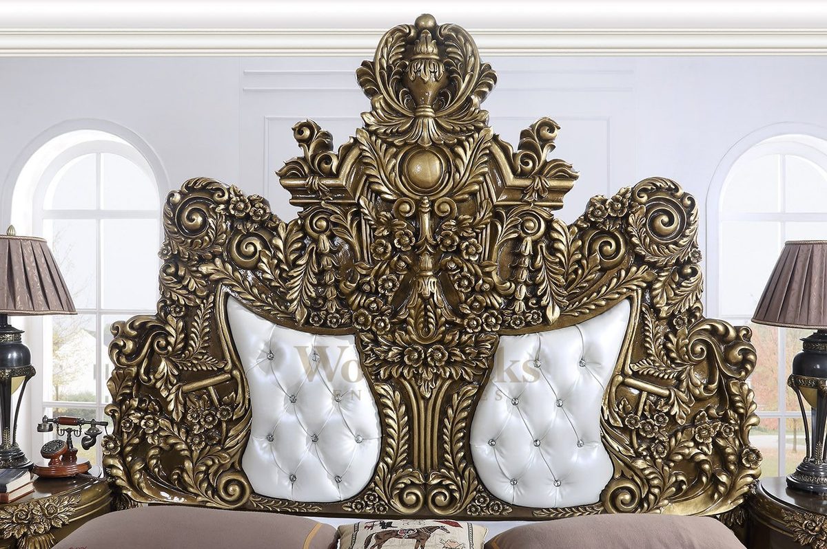 Teak Regal Bronze King Size Bed, alternate view
