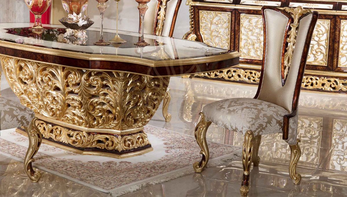 Royal Sultanzade Hand Carved Teak Dining Table Set, Saharanpur, view 3