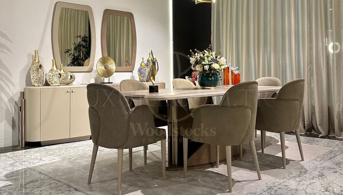 Luxury Aldina Handcrafted Teak Dining Table Set, Saharanpur, Dining Table