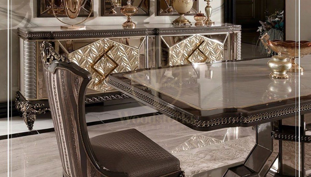 Royal Zanka Hand Carved Teak Dining Table Set, Saharanpur, view 5