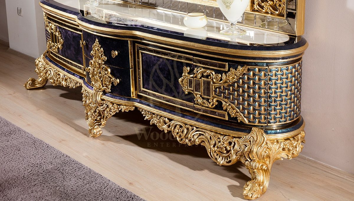 Royal Dubai Hand Carved Teak TV Cabinet, Saharanpur, view 5