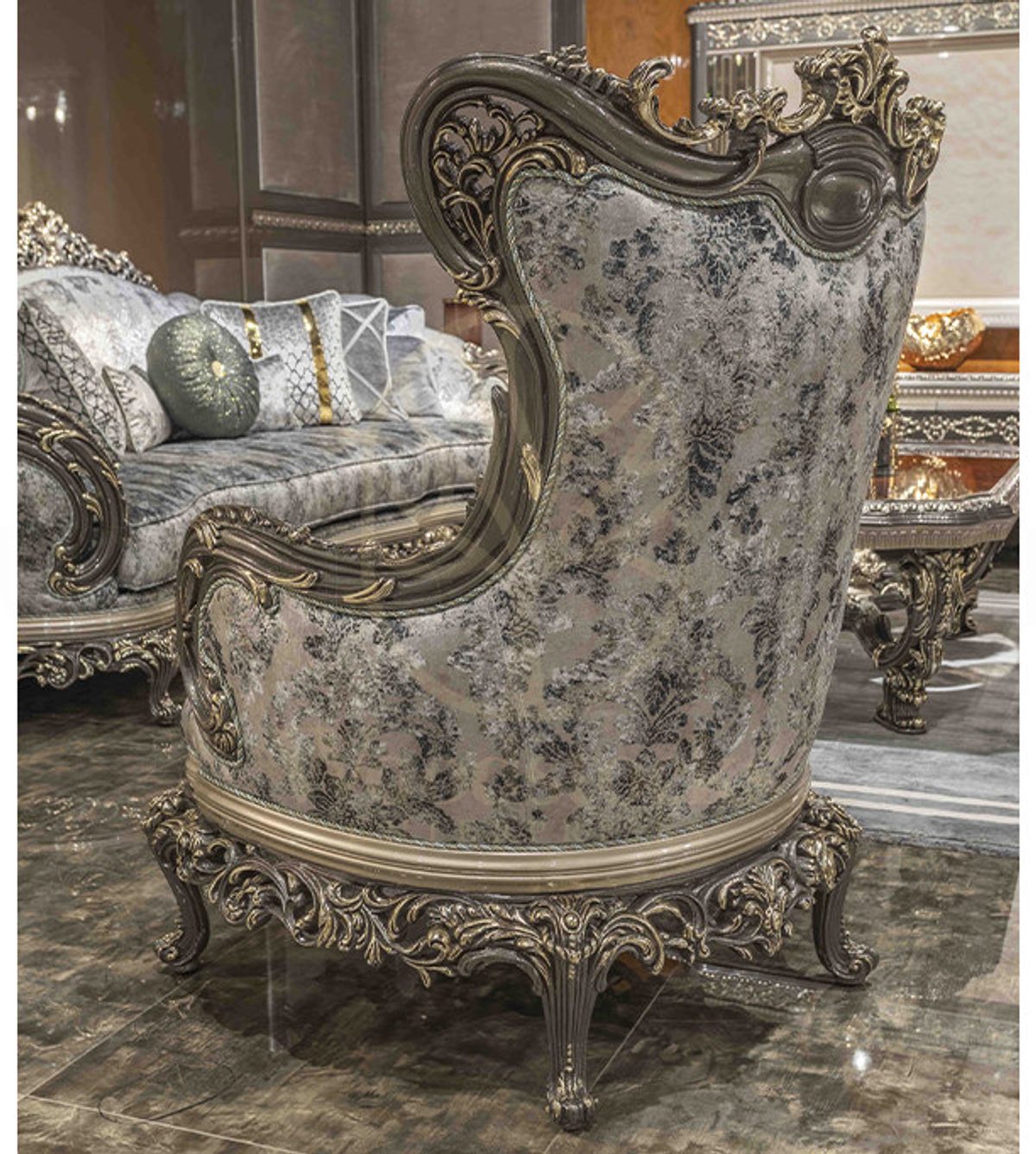 Royal Cenevre Hand Carved Teak Sofa Set, Saharanpur, view 5
