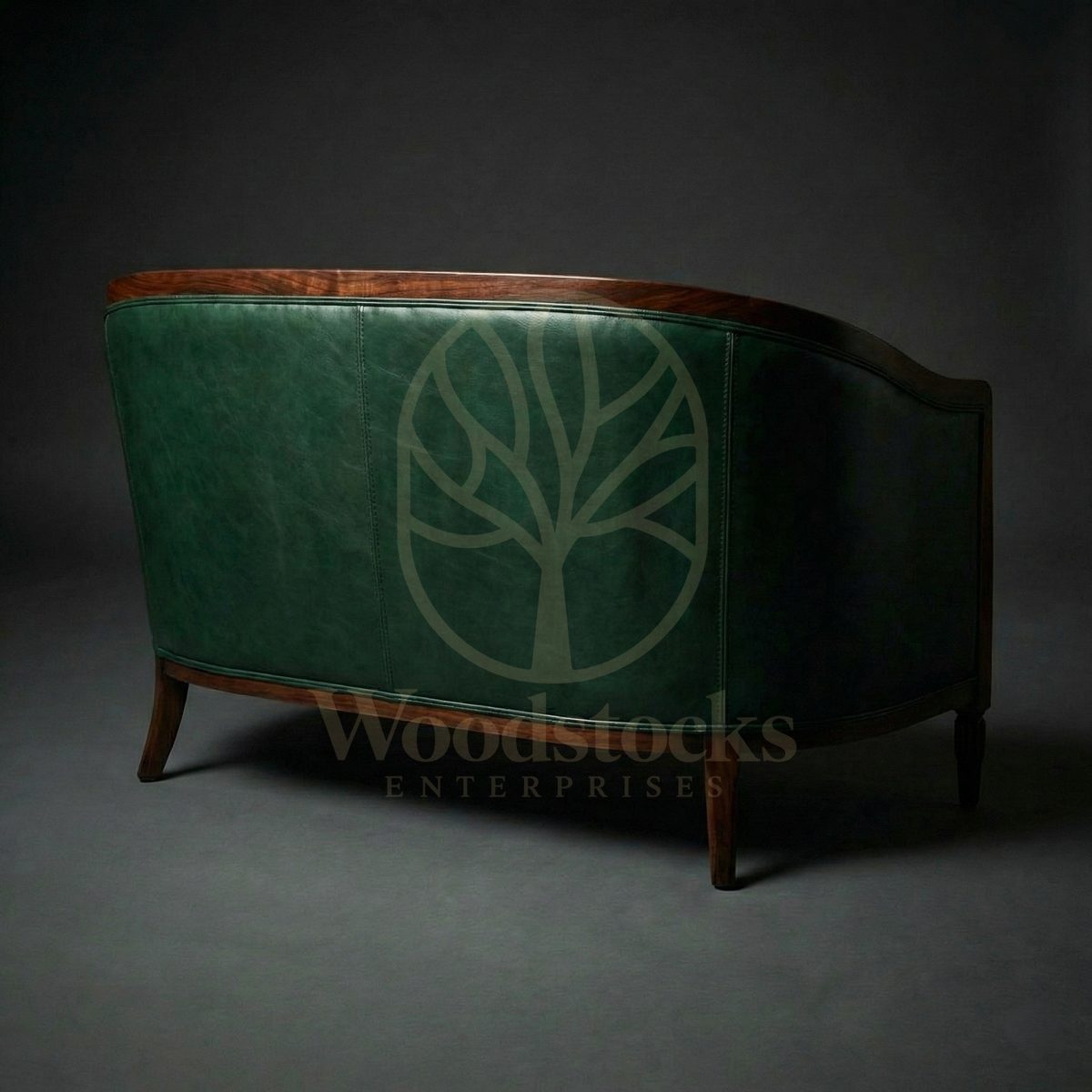 Luxury Teak Strasbourg Salon Art Deco Leather Sofa, Saharanpur, view 5
