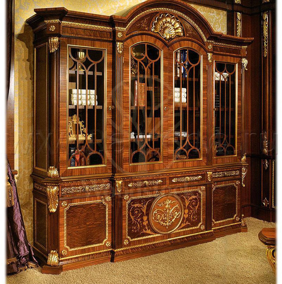 Royal Siemas Bronze Hand Carved Teak Office Table, Saharanpur, view 3