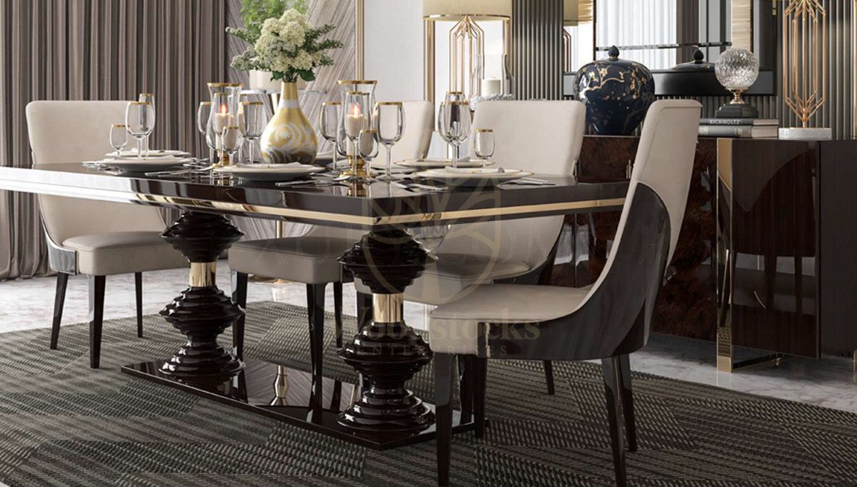 Luxury Senteus Handcrafted Teak Dining Table Set, Saharanpur, view 2