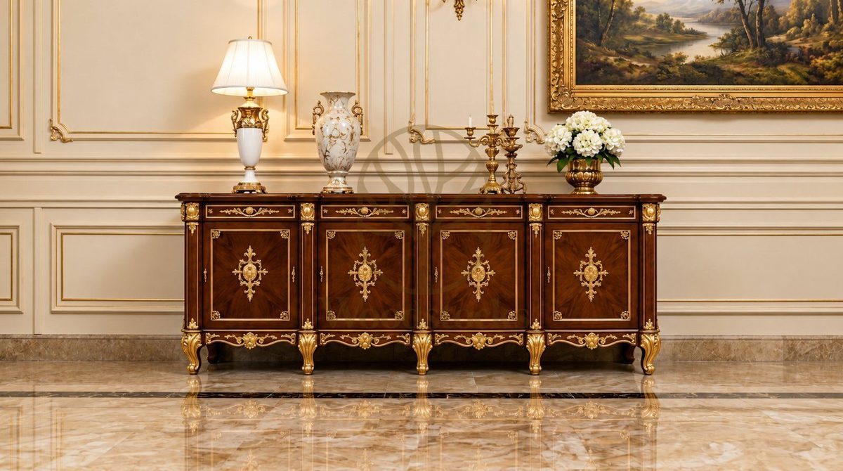 Maharaja Luxury Hand-Carved Teak TV Cabinet, Sideboard
