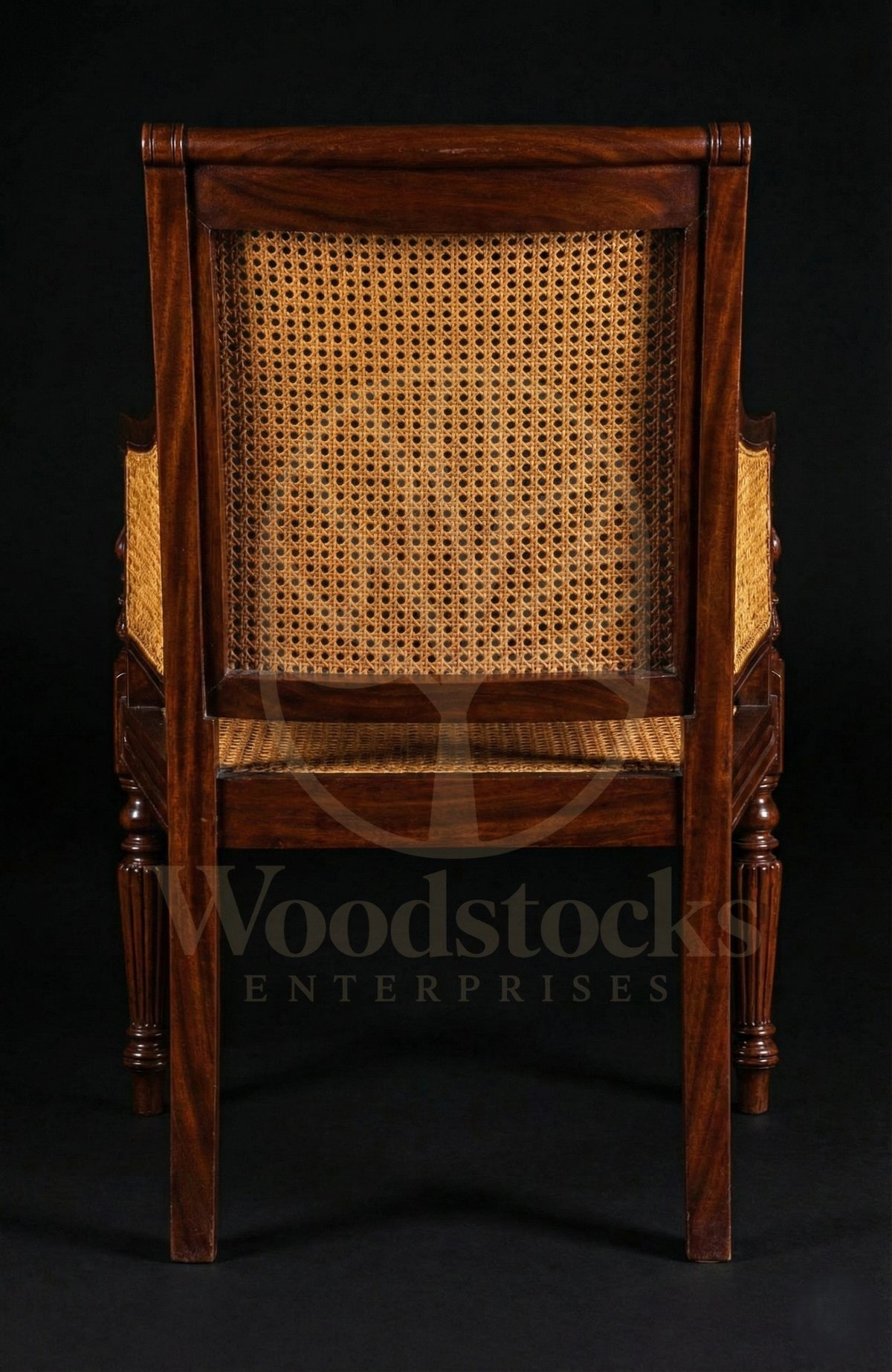 Royal Teak Malabar Regency Cane Armchair, Saharanpur, view 5