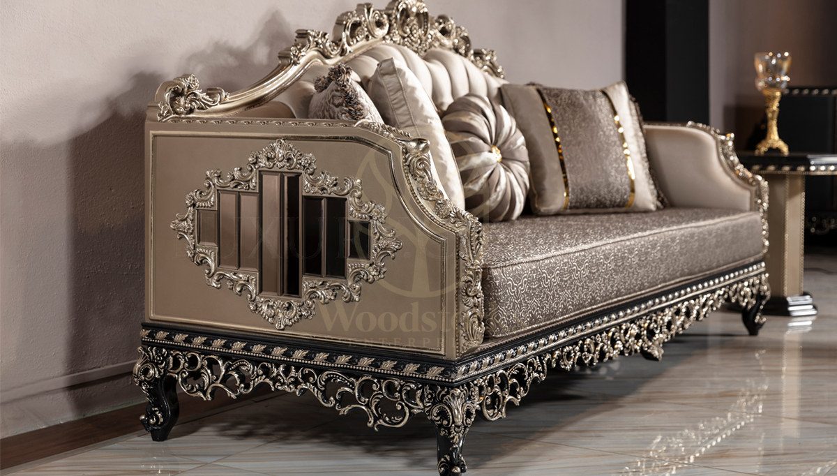 Royal Madley Hand Carved Teak Sofa Set, Saharanpur, view 5