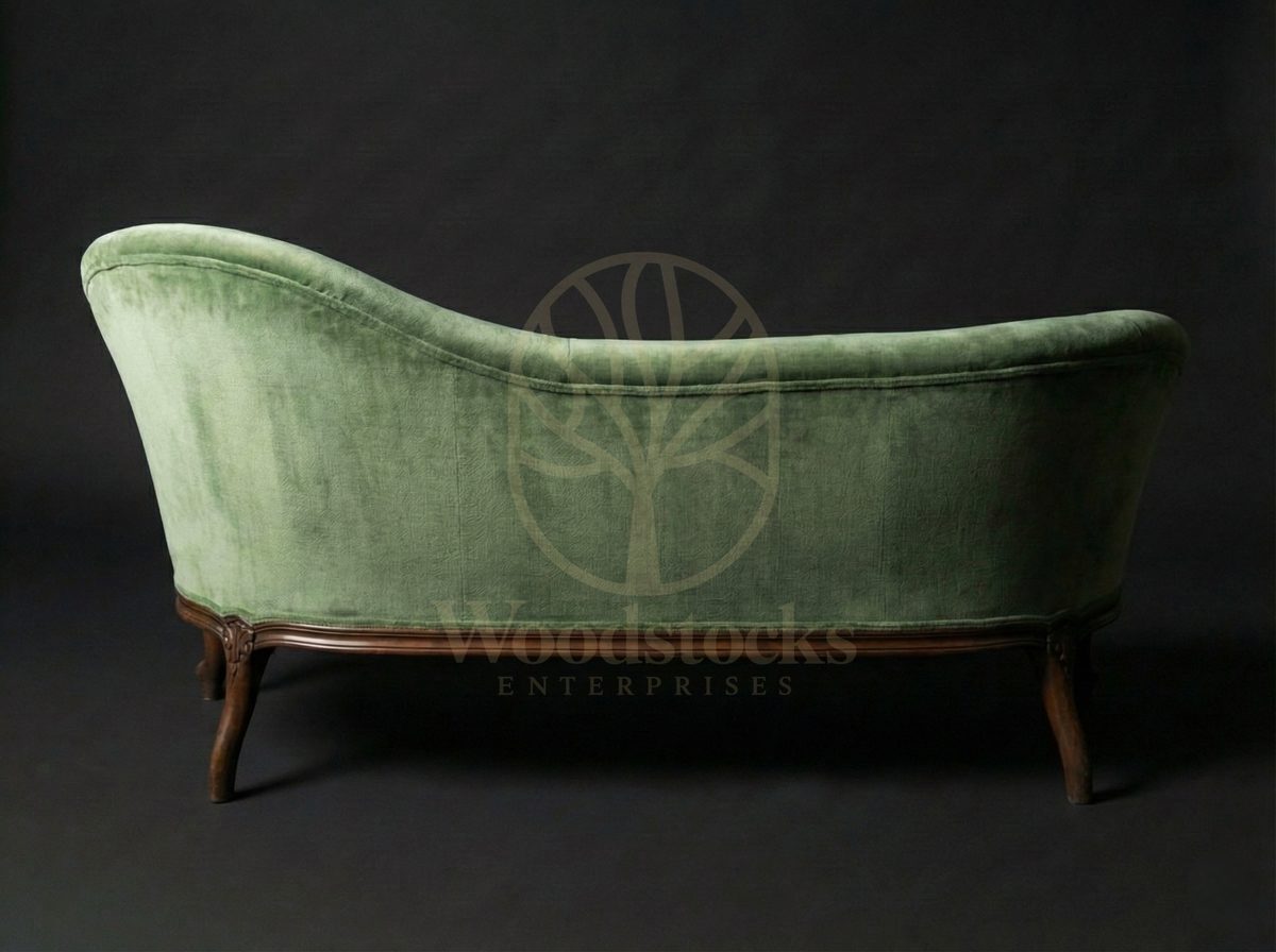 Royal Hand Carved Teak English High Victorian Spoonback Settee, Saharanpur, view 3