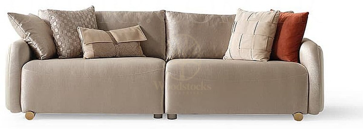 Luxury Iznik Beige Handcrafted Teak Sofa Set, Saharanpur, view 3