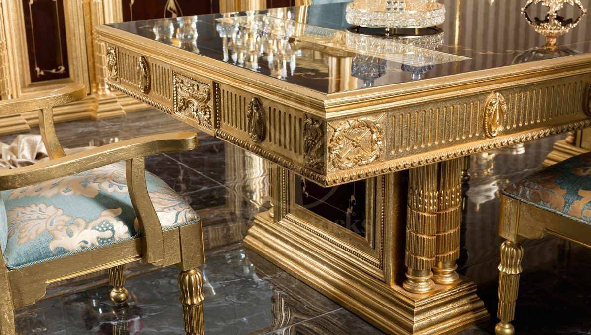 Royal Sah Hand Carved Teak Dining Table Set, Saharanpur, view 6
