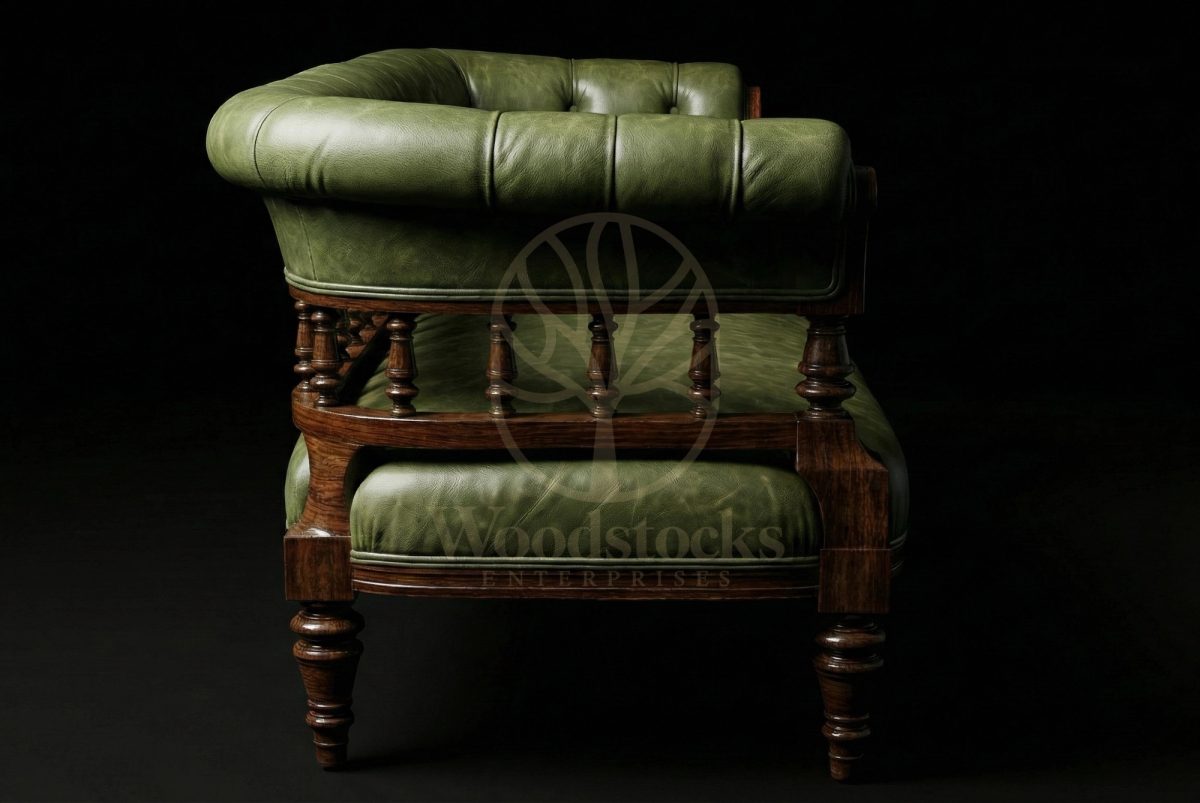 Royal Teak Regent Street Clubroom Leather Settee, Saharanpur, view 2