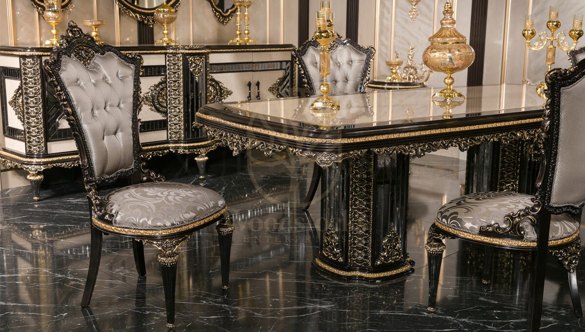 Royal Ultima Hand Carved Teak Dining Table Set, Saharanpur, view 3