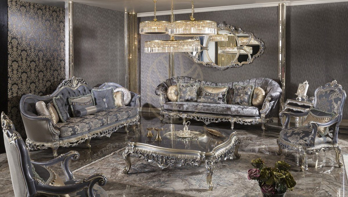 Royal Urgup Hand Carved Teak Sofa Set, Saharanpur, Sofa Set